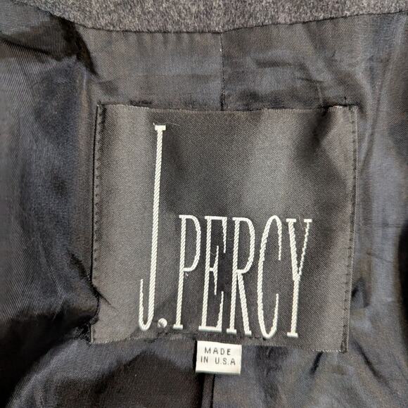 J. Percy Double Breasted Peacoat Gray Size 10 - Picture 4 of 16